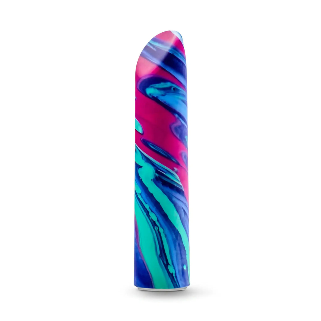 Limited addiction sublime power vibe alexandrite sleek cylindrical toy with vibrant pink blue and teal marbled design
