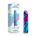 A vibrant marbled pink blue and teal silicone Limited Addiction Sublime Power Vibe Alexandrite with sleek curved design