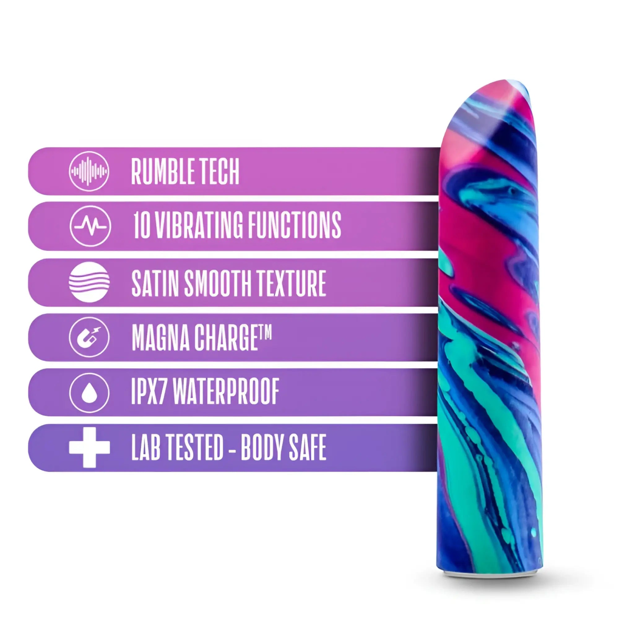 Limited addiction sublime power vibe alexandrite vibrant marbled pink blue teal silicone vibrator with satin smooth texture