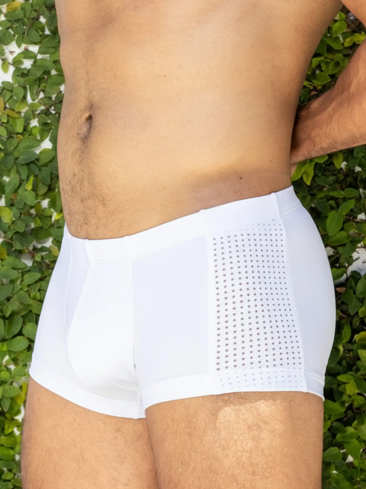 White little boy blue design adam square cut menâ€™s briefs with perforated mesh side panel for breathability