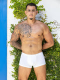 White menâ€™s briefs little boy blue design adam square cut with smooth fitted design in white fabric