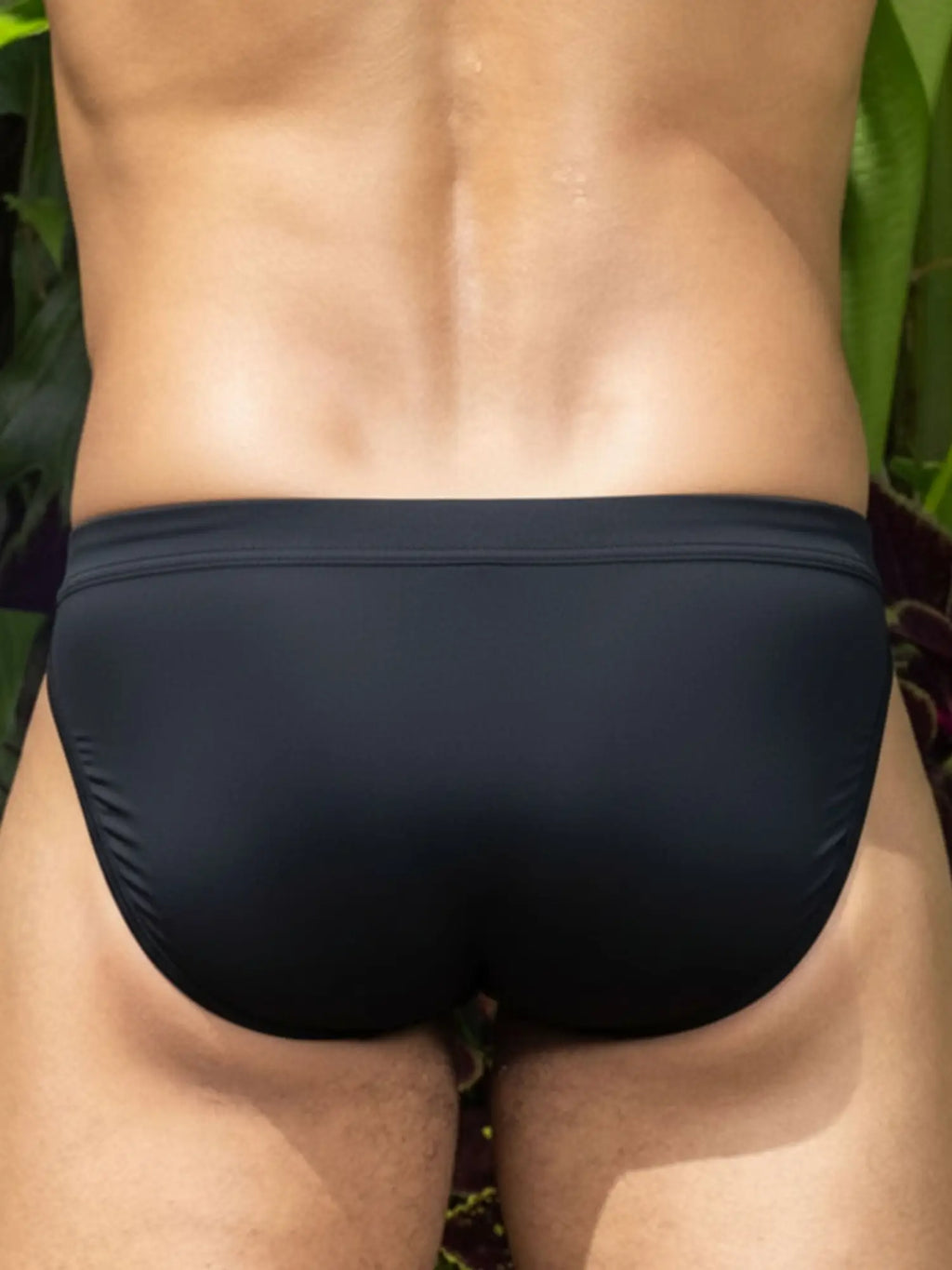 Black swim trunks little boy blue design matt bikini with smooth form-fitting fabric and subtle elastic waistband