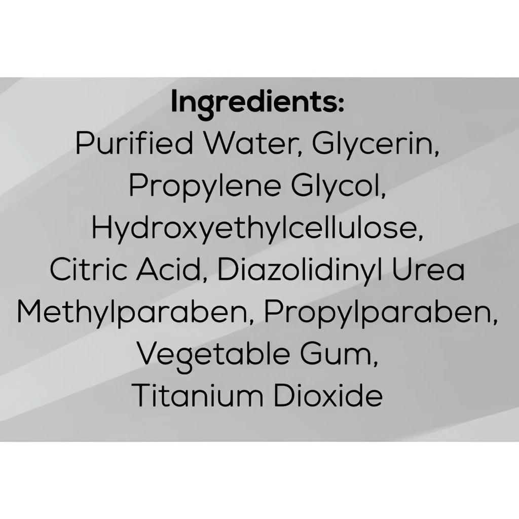 Back side of loadz cum load unscented water based semen lubricant 8oz showing ingredient list for skincare use