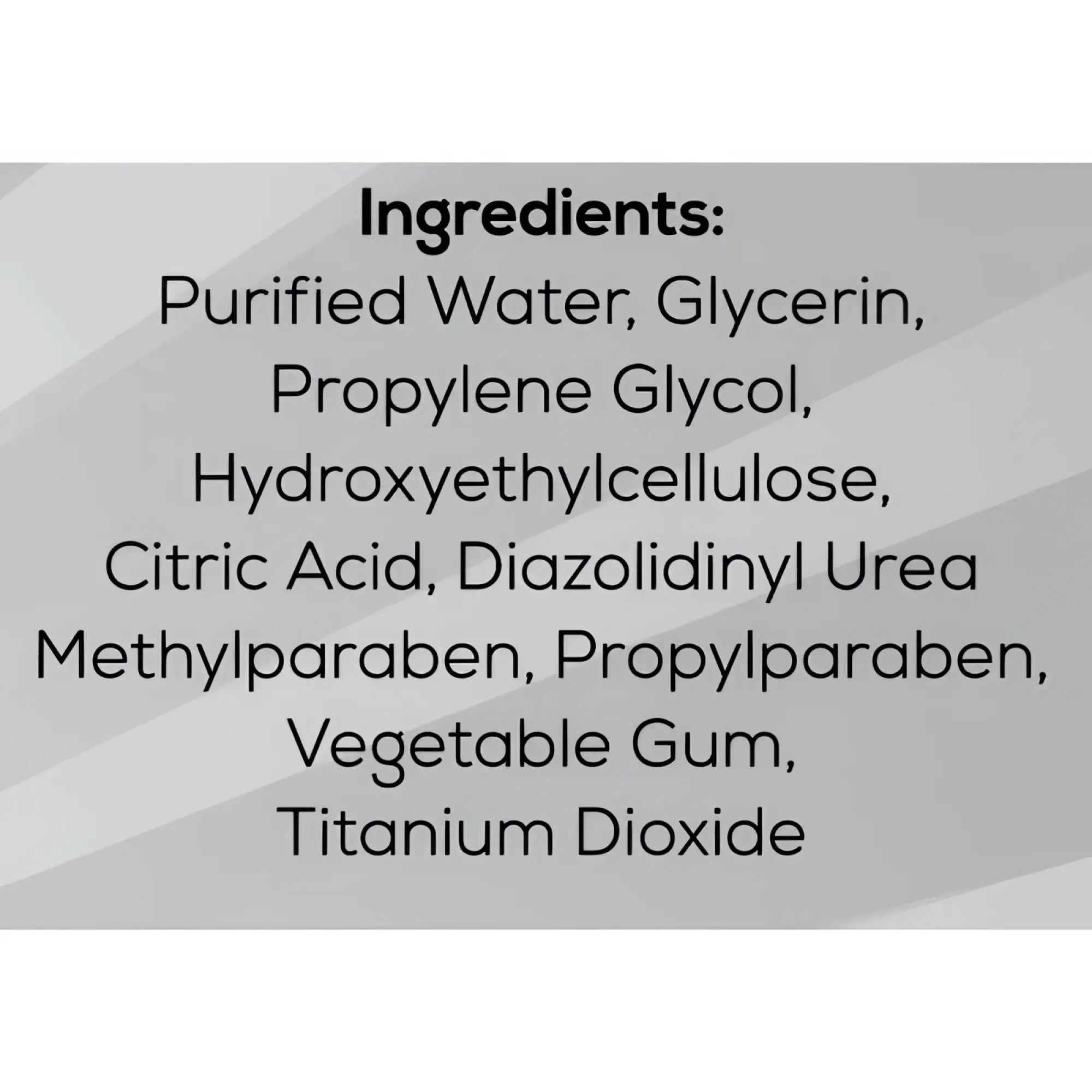 Back side of loadz cum load unscented water based semen lubricant 8oz showing ingredient list for skincare use