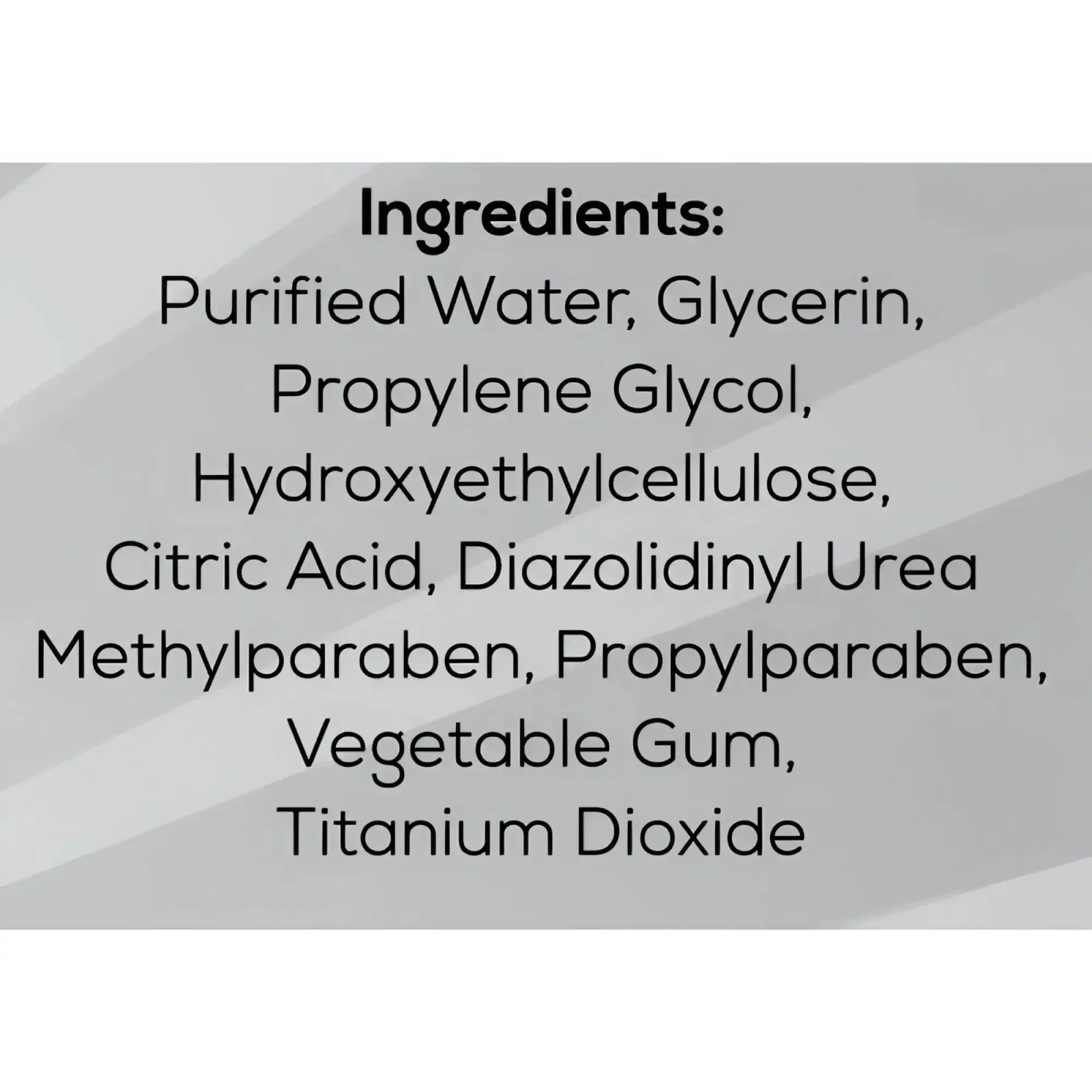 Back side of loadz cum load unscented water based semen lubricant 8oz showing ingredient list for skincare use