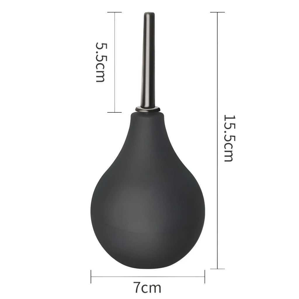 Black rubber bulb suction device with metallic nozzle lovetoy deluxe impulse douche 160ml for personal hygiene