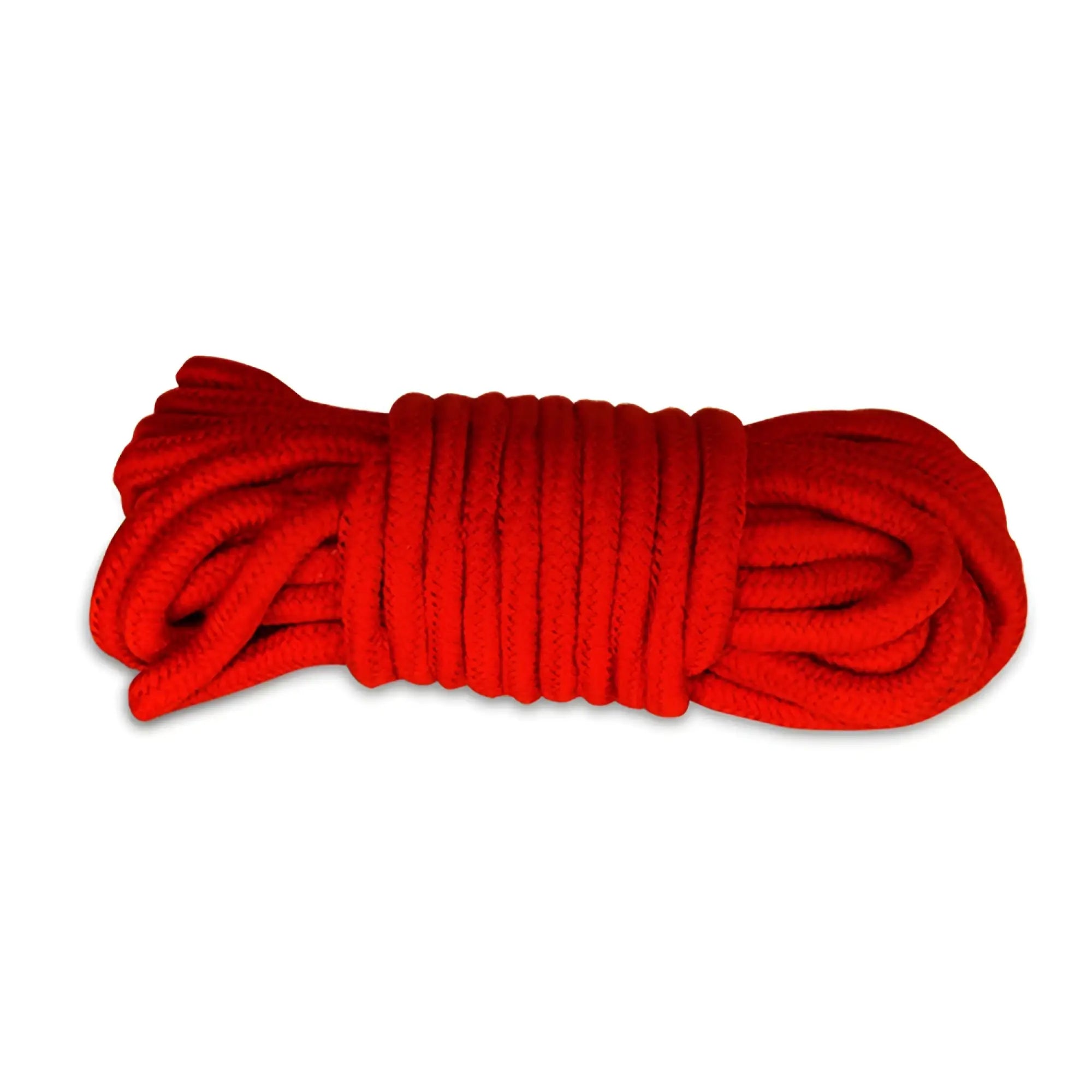 Lovetoy fetish bondage rope 10m red vibrant tightly coiled textured braided rope for bondage use
