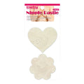 Cream-colored lace heart and flower nipple pasties two-pack by lovetoy for discreet and stylish coverage