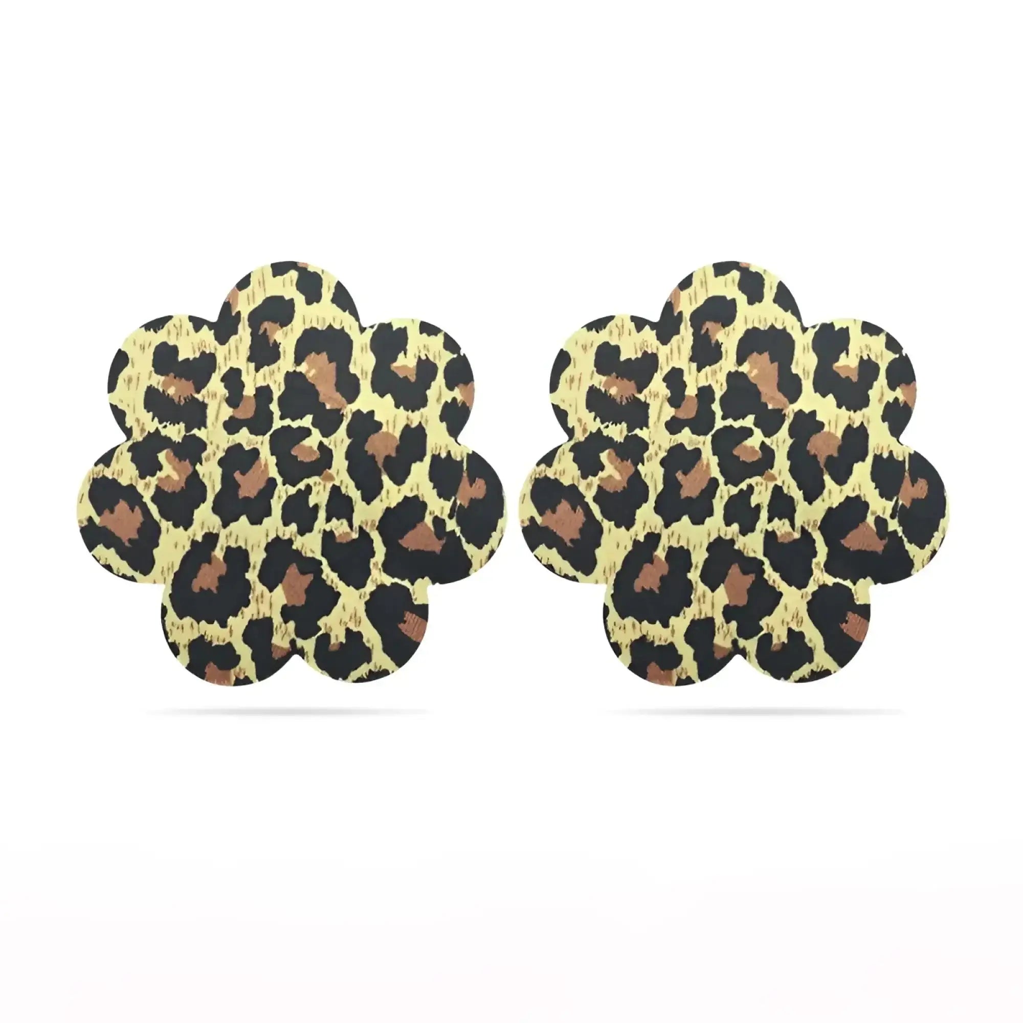 Lovetoy leopard sexy nipple pasties twin pk flower-shaped adhesive breast pads with leopard print design