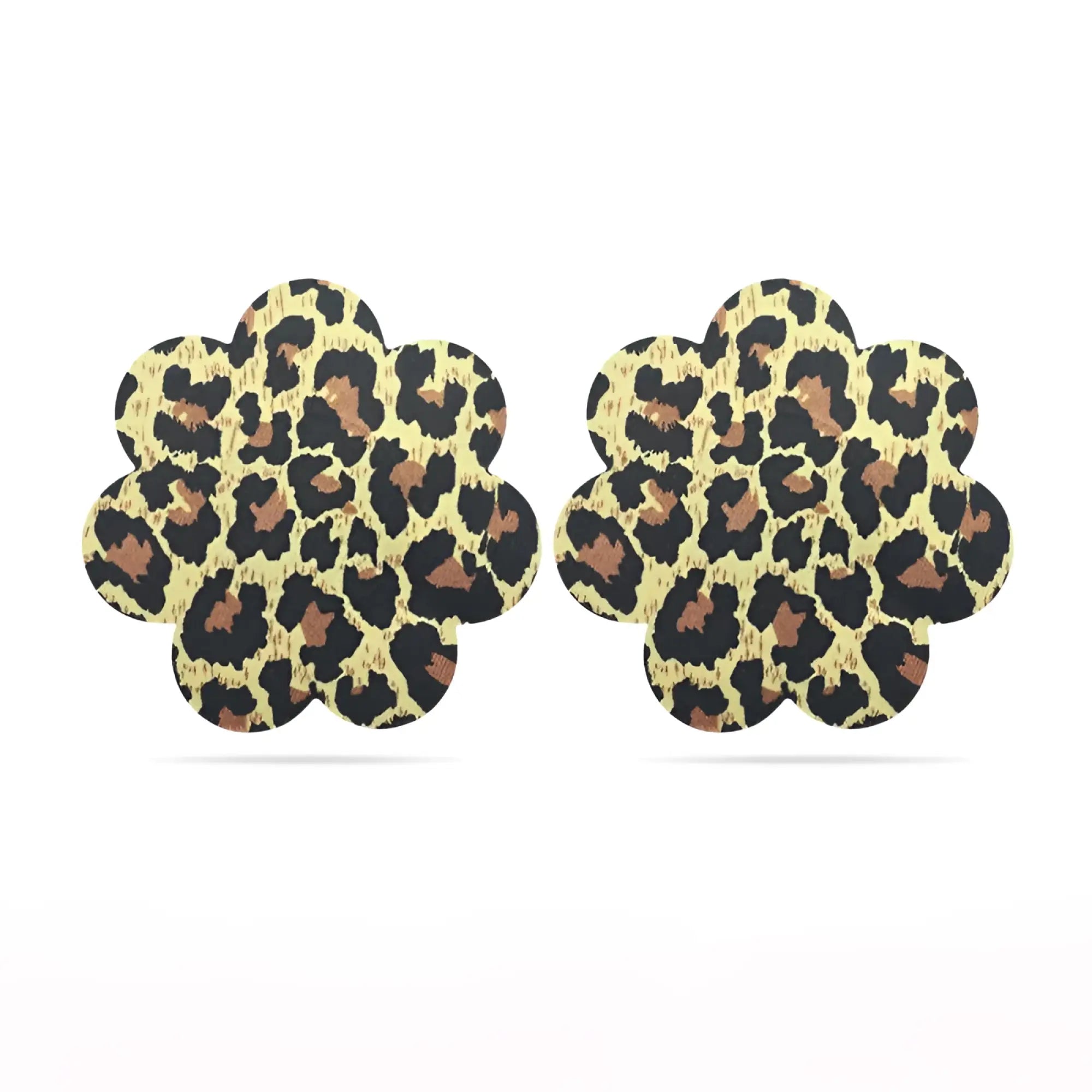 Lovetoy leopard sexy nipple pasties twin pk flower-shaped adhesive breast pads with leopard print design