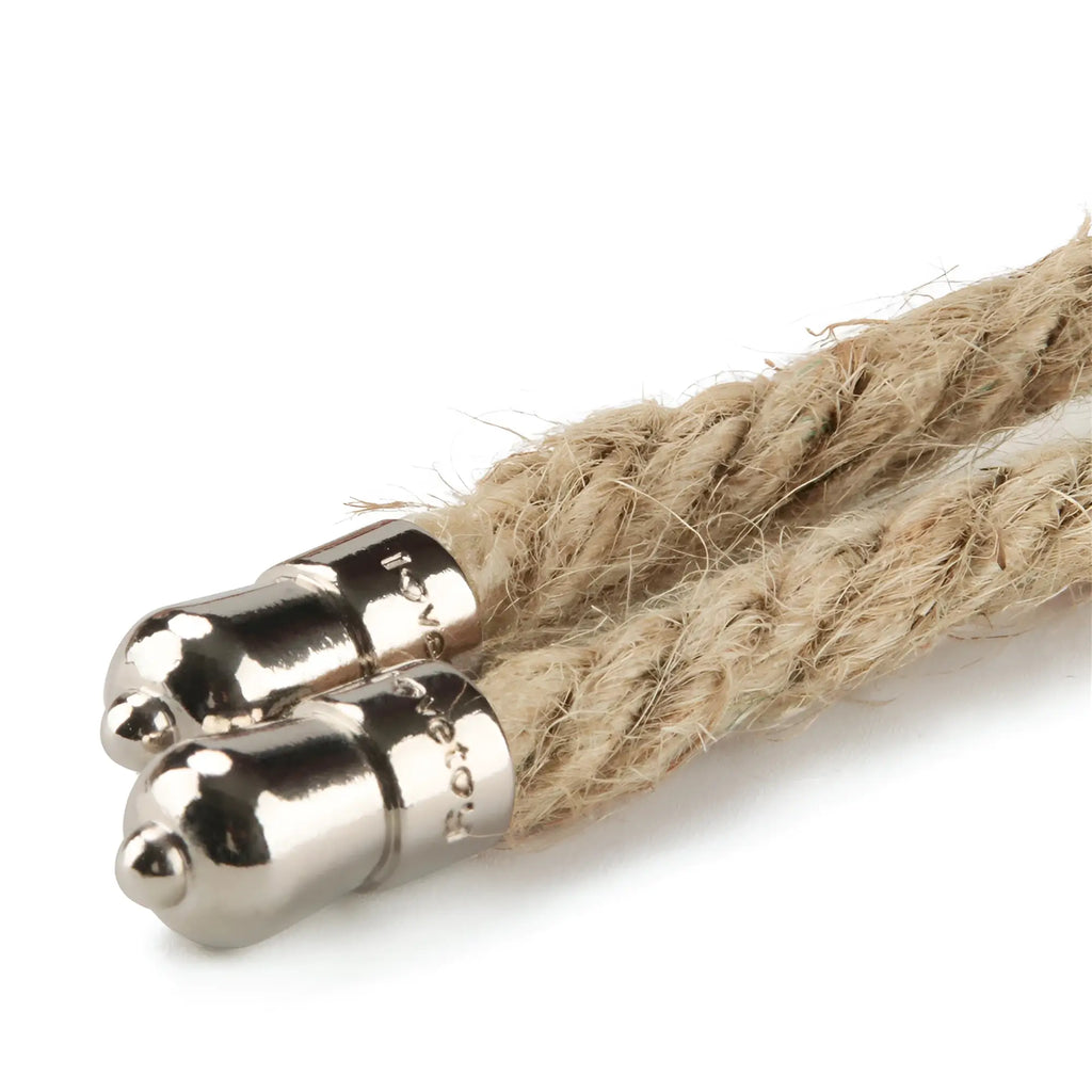 Lovetoy rebellion reign rustic 10m hemp bondage rope natural fiber with polished silver toned metal caps