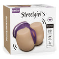 Lovetoy streetgirls dual motor automatic pulse masturbator in beige silicone with purple waistband and dual vibration motors