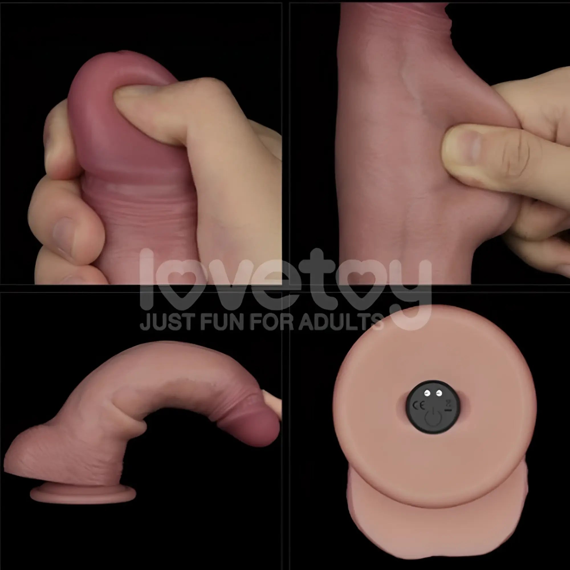 Pink silicone vibrating sliding skin pro ii dong with circular base and two small buttons for adult use