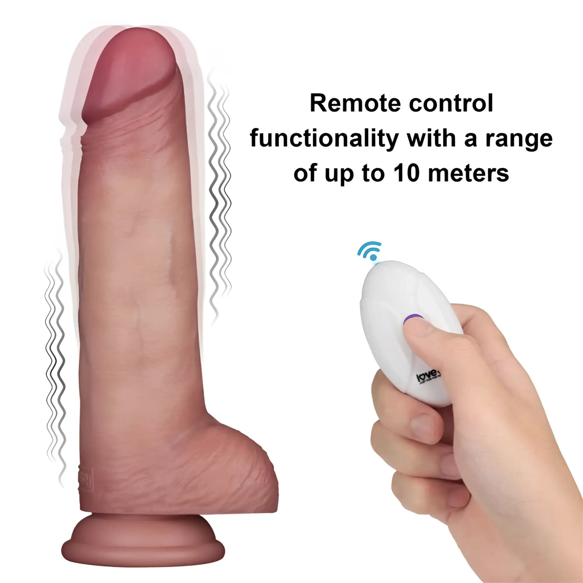 Pink silicone vibrating sliding dong with remote control lovetoy vibrating sliding skin pro ii 8.5 inches