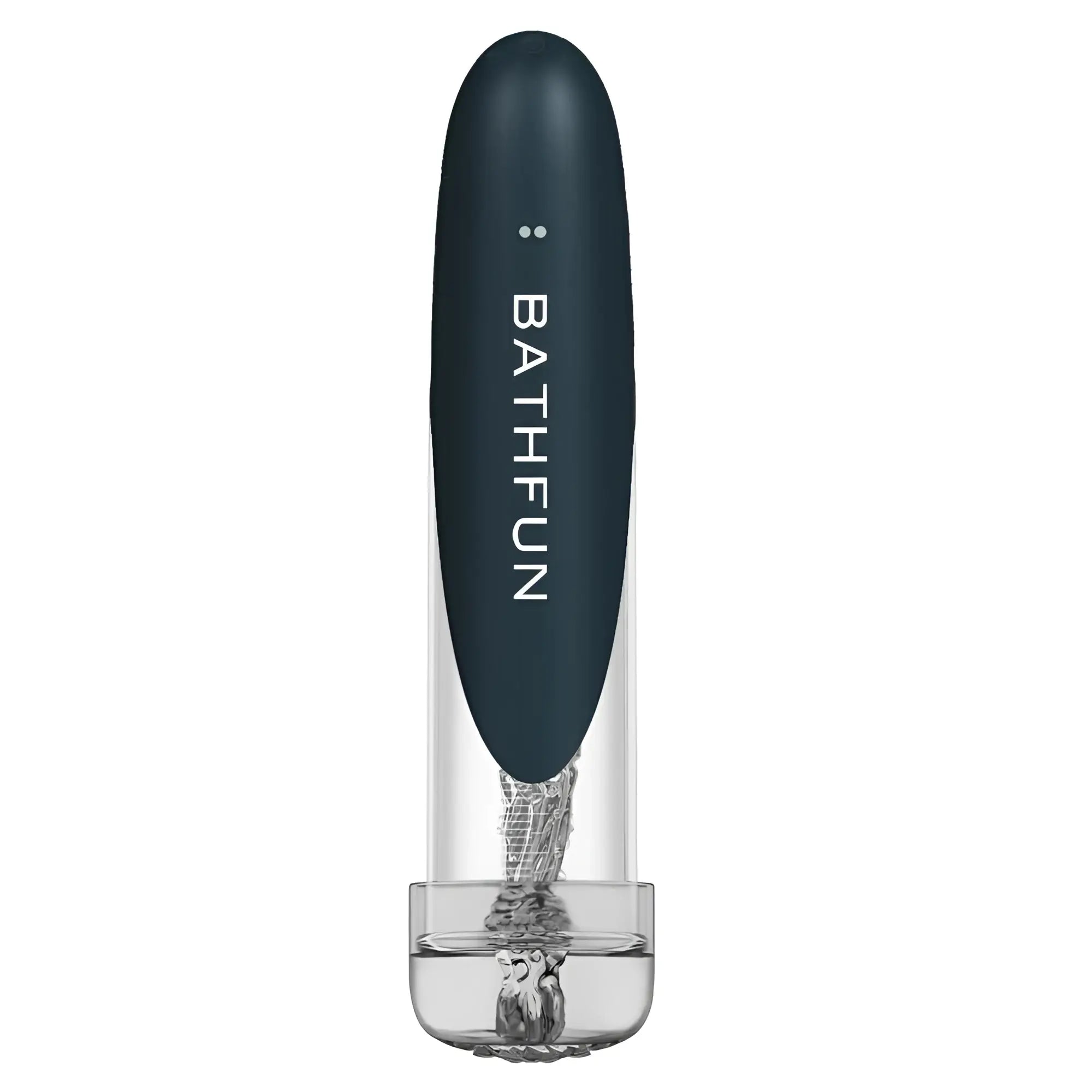 Dark blue matte finish bathfun luvpump automatic usb waterproof penis pump with transparent body and silver internal parts