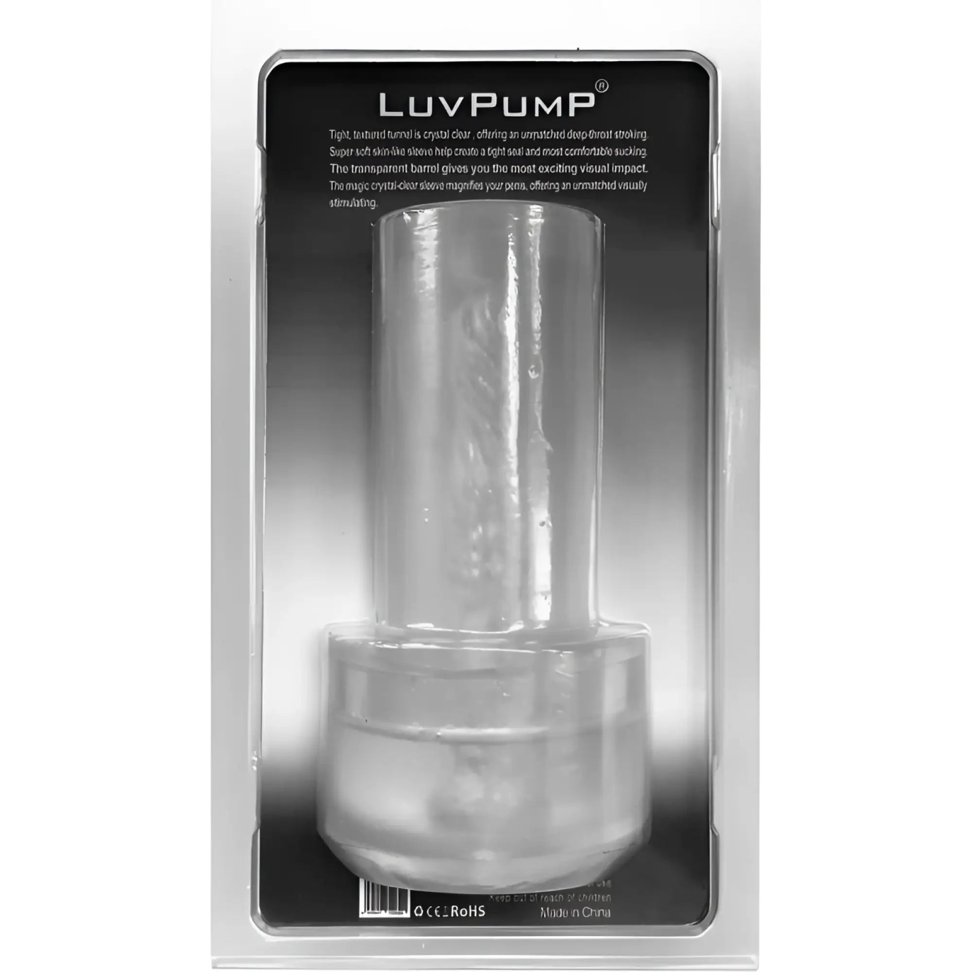 Clear transparent luvpump magic sleeve pussy large l with textured barrel and soft silicone sleeve for enhanced sensation