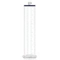 LuvPump premium penis pump valve cylinder made of transparent glass with blue rim and white plastic plunger