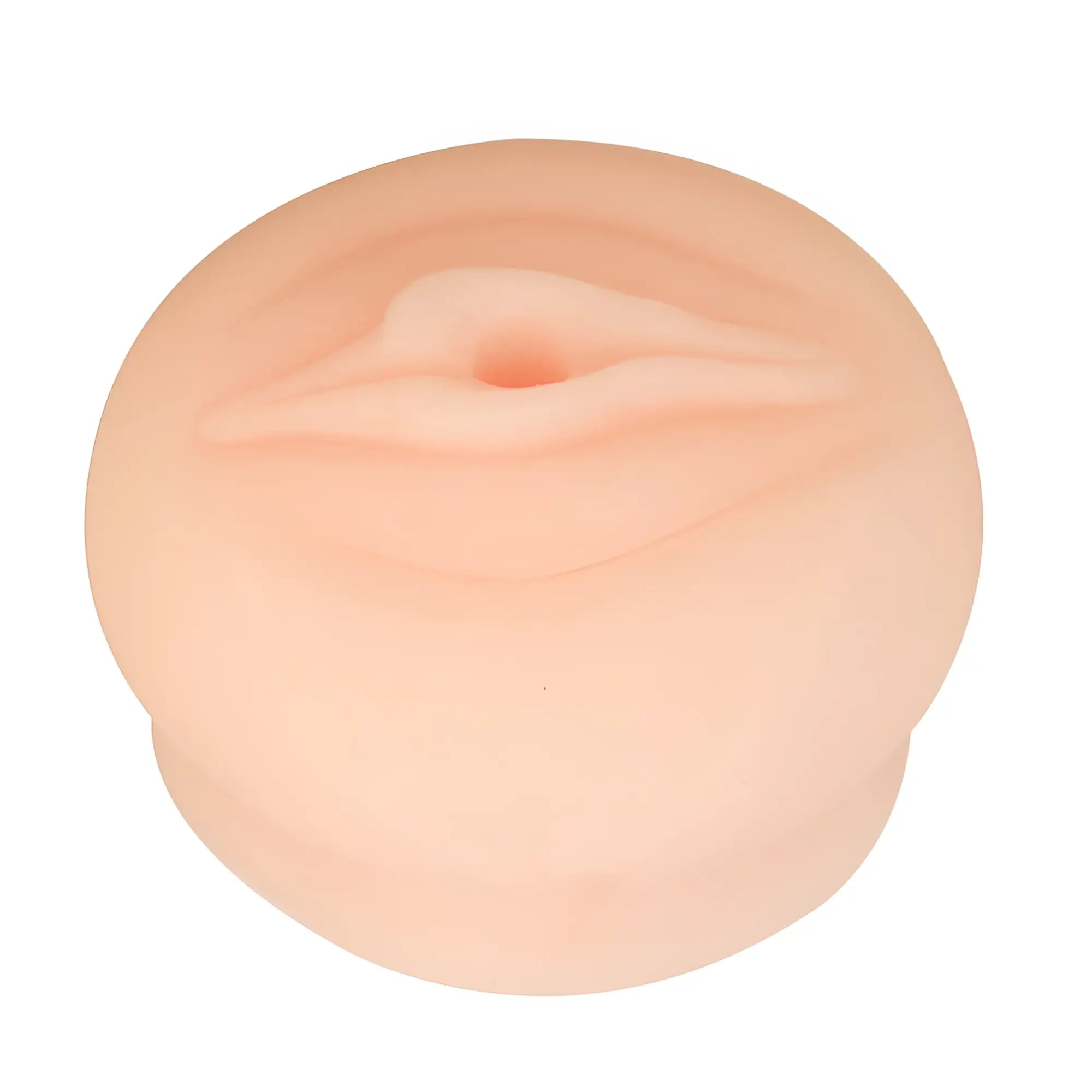 Beige silicone anal plug with realistic lip design for luvpump pussy donut pump cylinder accessory