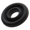 LuvPump silicone donut cushion black with smooth matte finish and concentric ridges for pump cylinders 1.75in-2.15in dia