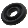 LuvPump silicone donut cushion black with smooth matte finish and concentric ridges for pump cylinders 1.75in-2.15in dia