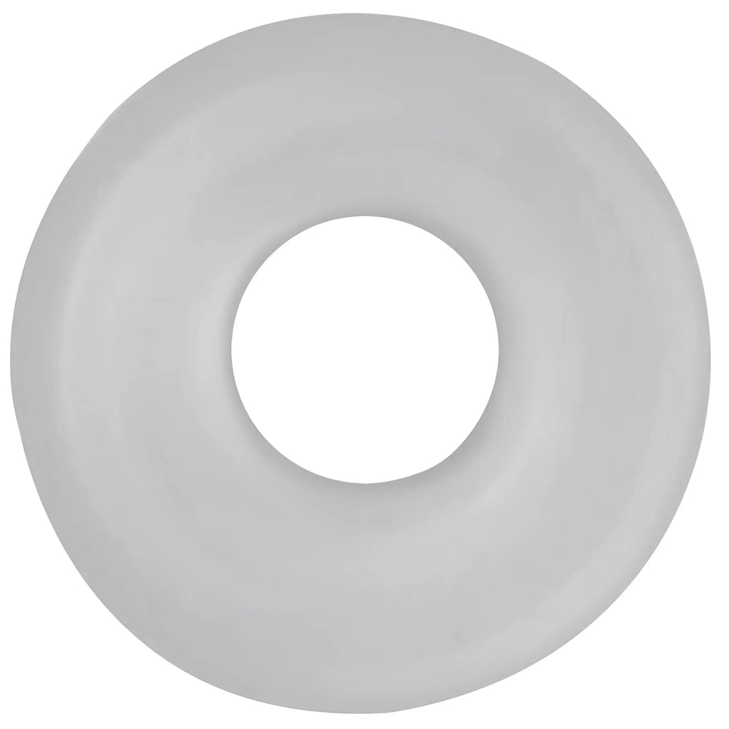 LuvPump silicone donut cushion clear is a smooth translucent white silicone ring for pump cylinders 2.35 to 2.6 inch diameter