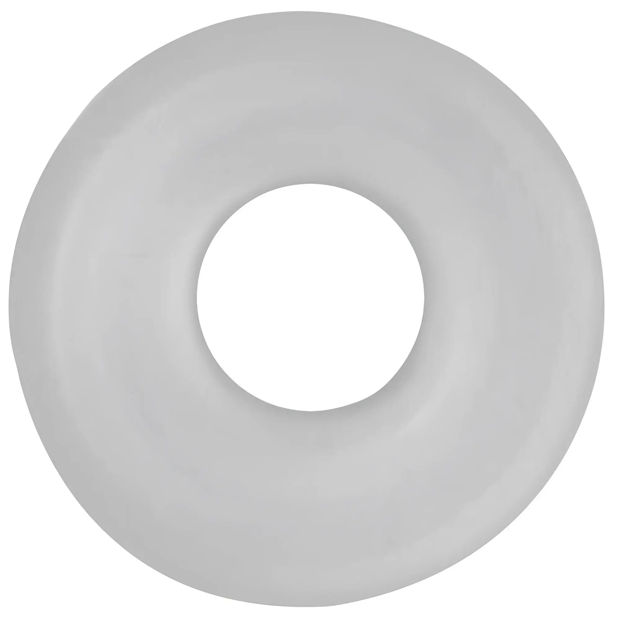 LuvPump silicone donut cushion clear is a smooth translucent white silicone ring for pump cylinders 2.35 to 2.6 inch diameter