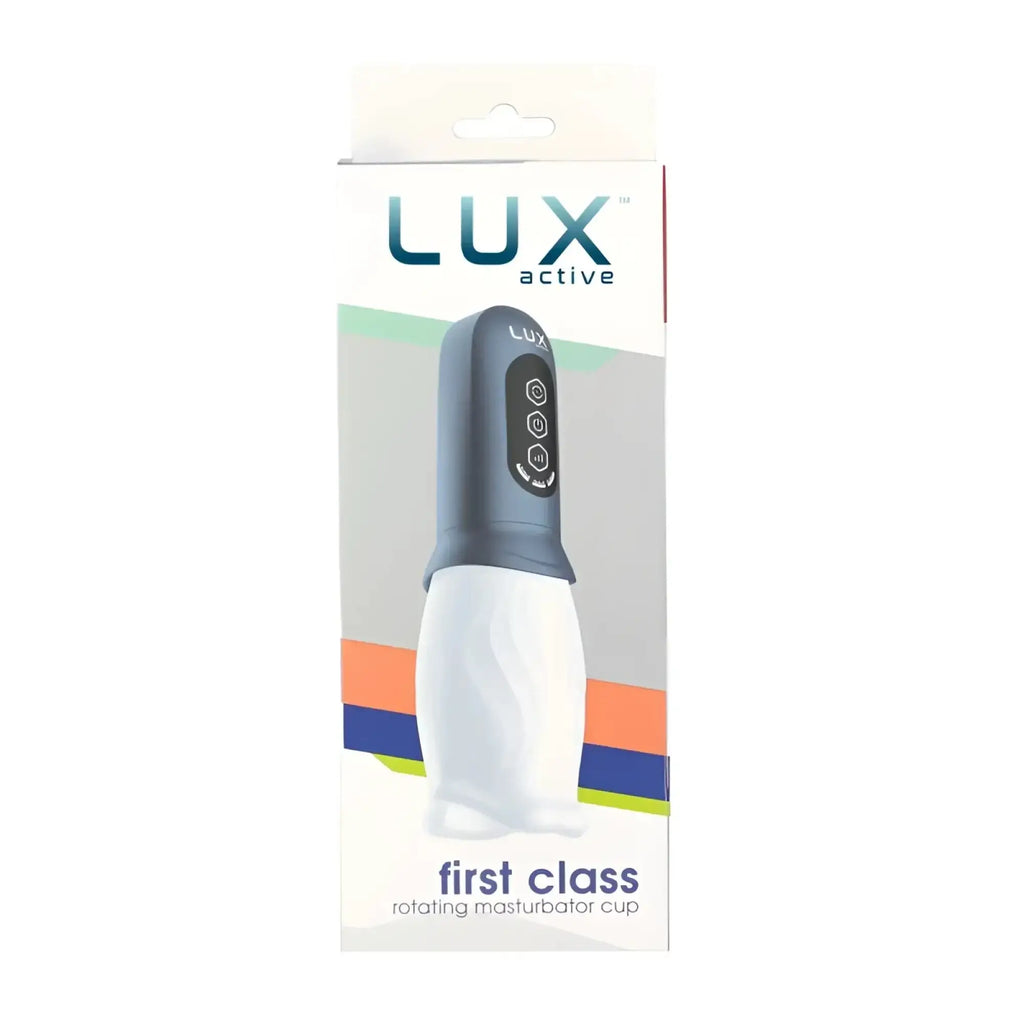 Lux active first class rotating masturbator cup in sleek gray and white design for personal pleasure use
