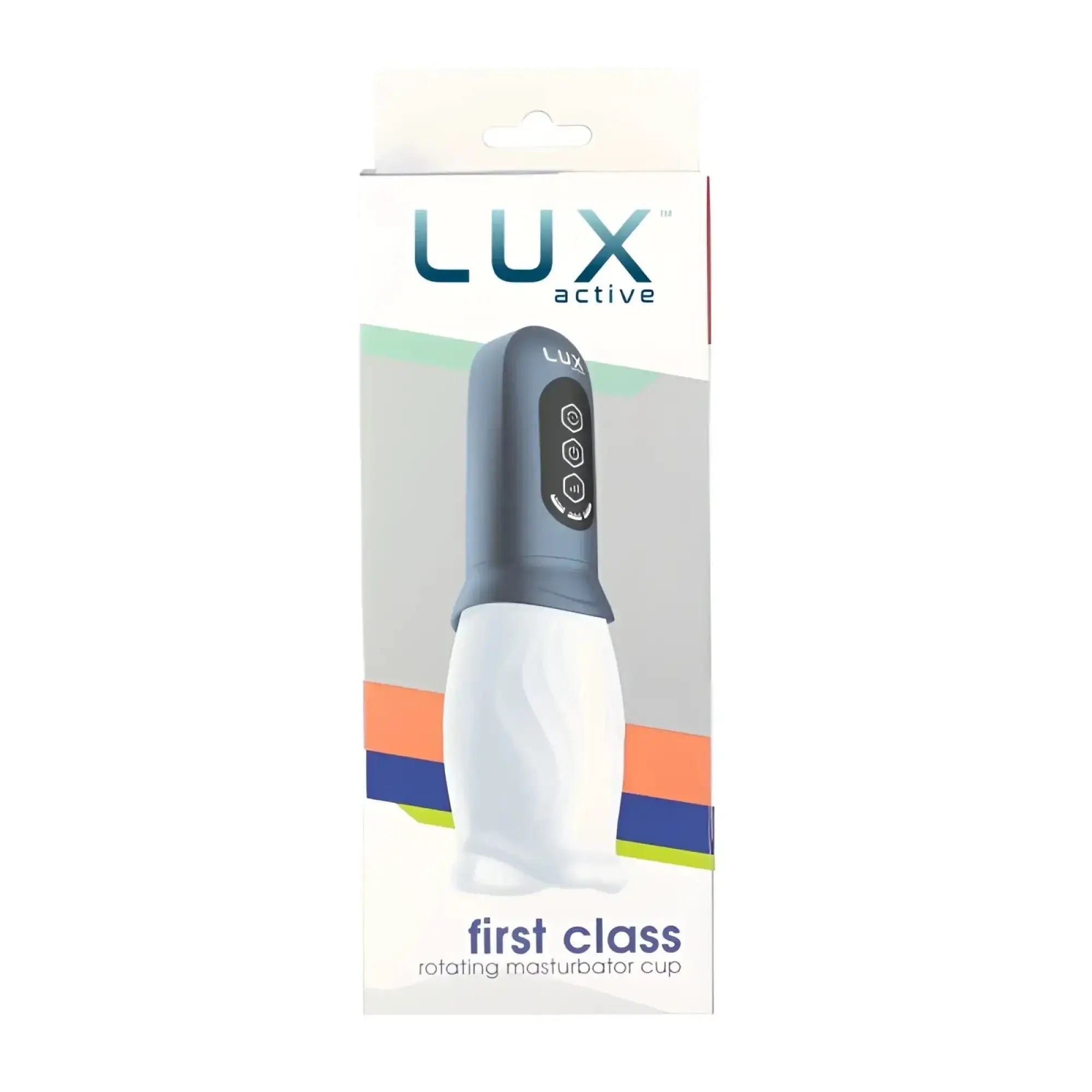 Lux active first class rotating masturbator cup in sleek gray and white design for personal pleasure use