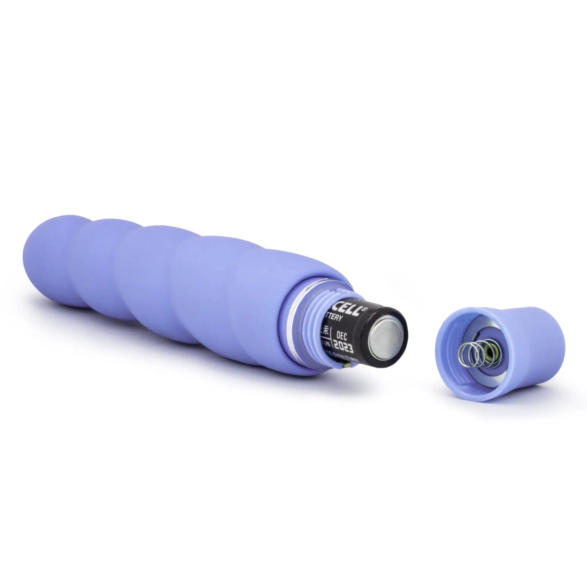 Luxe luxe anastasia periwinkle purple silicone-coated vibrating pen with twisted ergonomic design and removable cap