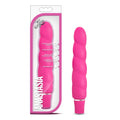 Luxe Luxe Anastasia pink bright pink textured silicone vibrato with a silver band at the base