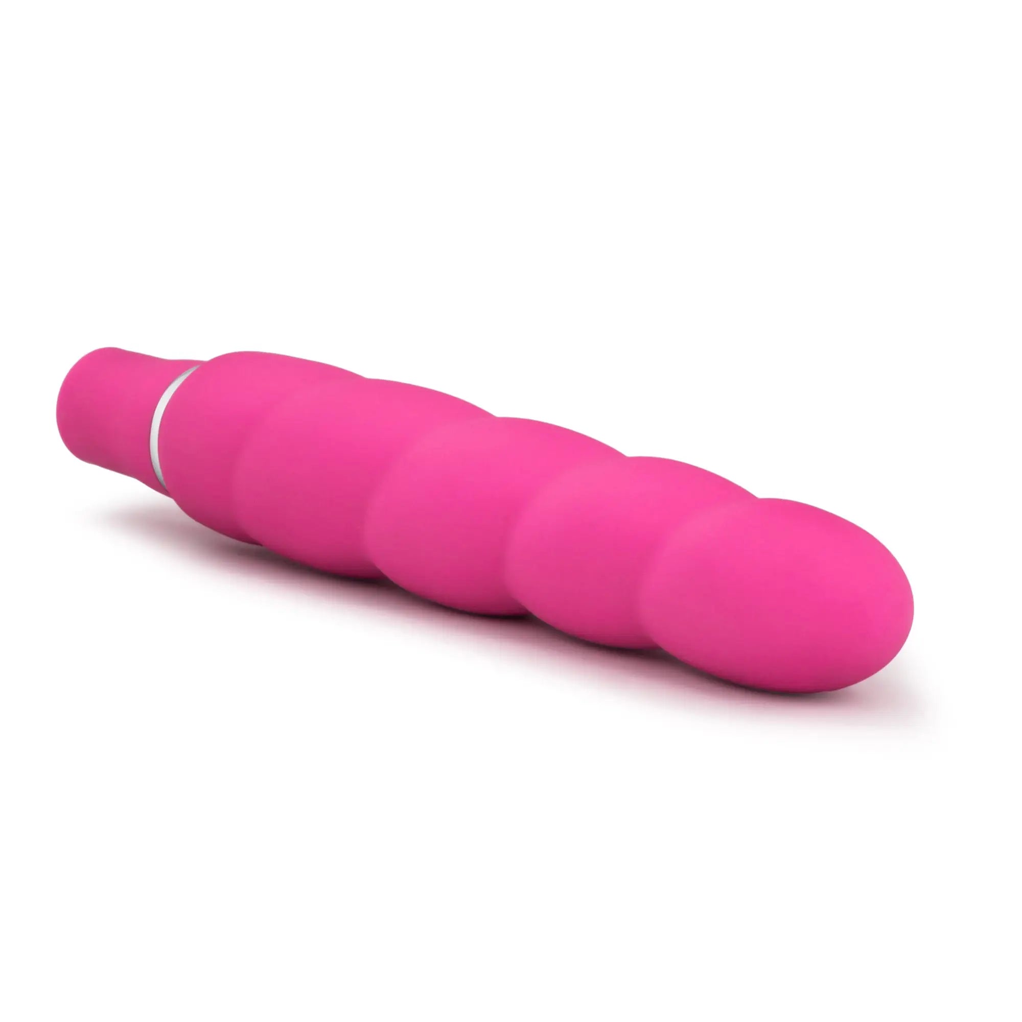 Luxe Luxe Anastasia pink vibrant silicone vibrato with segmented coiled design and smooth rounded ends
