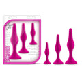 Luxe luxe beginner plug kit pink featuring bright pink sleek silicone anal plugs designed for beginners