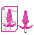 Luxe Discover pink vibrating anal plug with silver metallic base and ergonomic handle for comfortable use