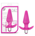 Luxe Discover pink vibrating anal plug with silver metallic base and ergonomic handle for comfortable use