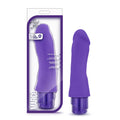 Purple silicone vibrato with smooth satin finish and metallic base branded as marco by live love in luxe luxe marco purple