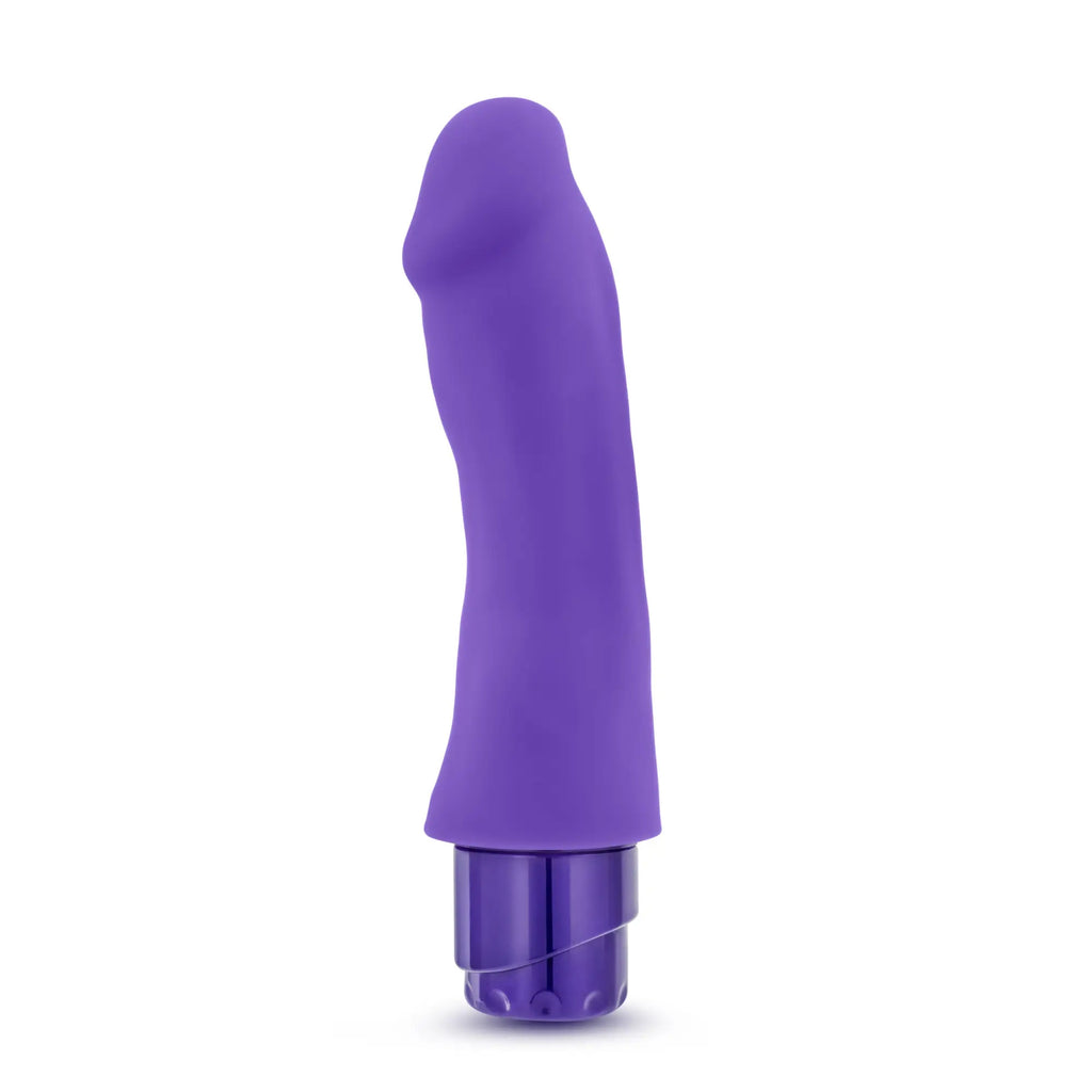 Luxe Luxe Marco purple silicone vibratory toy with a metallic base for personal pleasure use