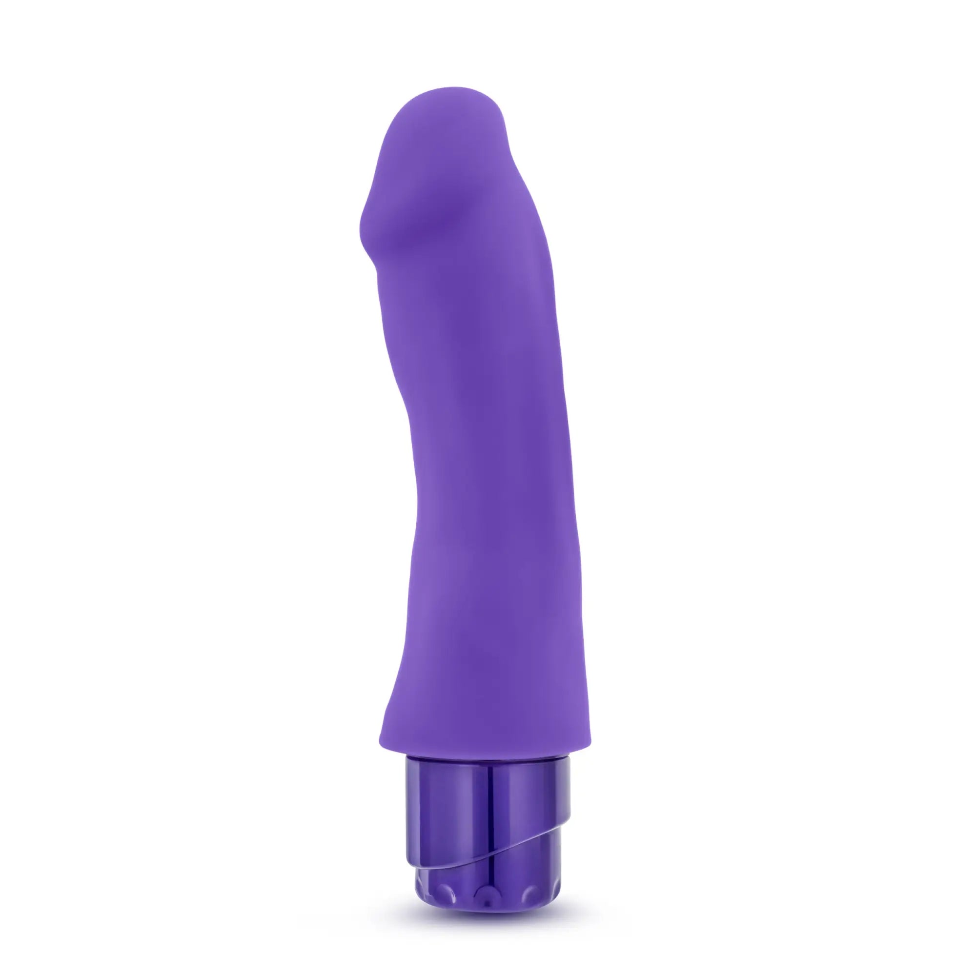 Luxe Luxe Marco purple silicone vibratory toy with a metallic base for personal pleasure use