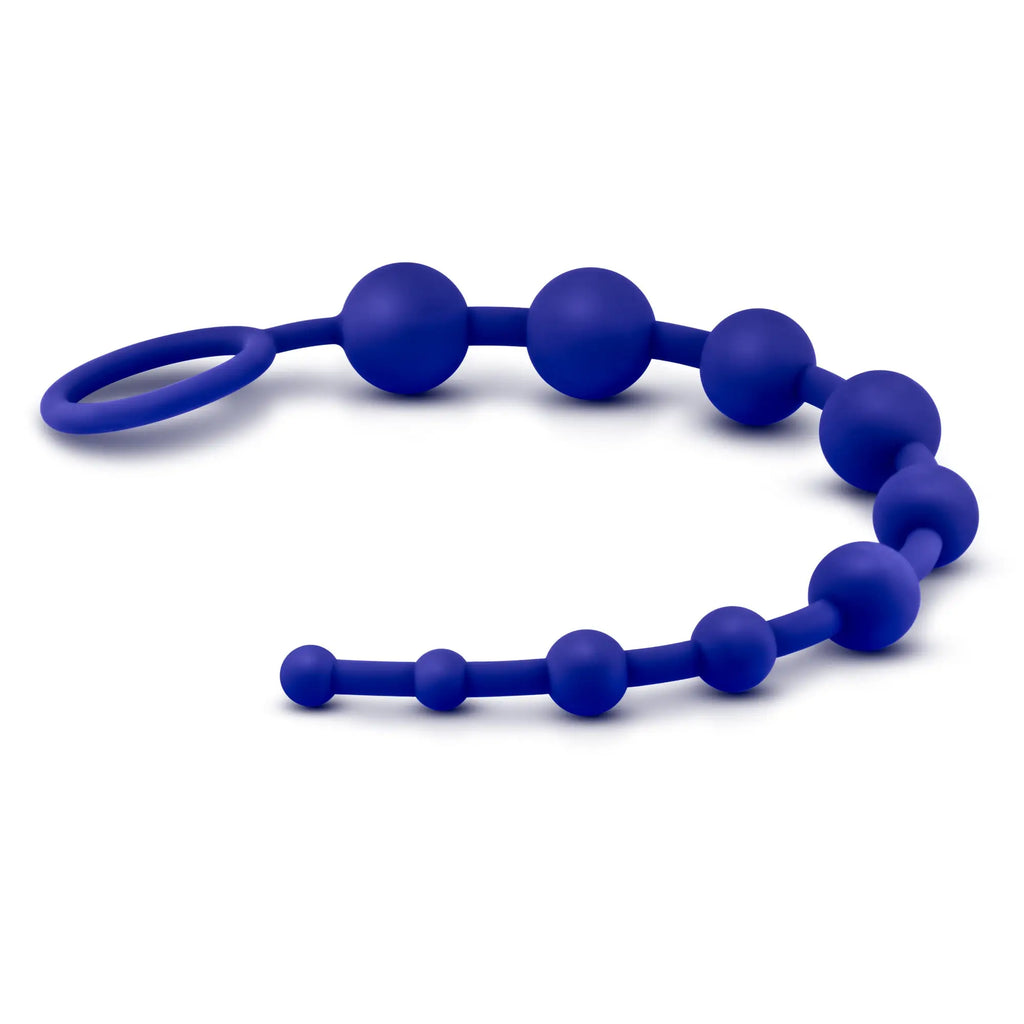 Luxe luxe silicone 10 beads indigo blue silicone bead train with looped handle for easy gripping