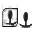 Black silicone wearable vibra slim plug medium with smooth satin finish and anchor base for discreet stimulation