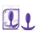 Purple silicone wearable vibratable plug with curved anchor base for discreet pleasure in luxe luxe wearable vibra slim plug medium