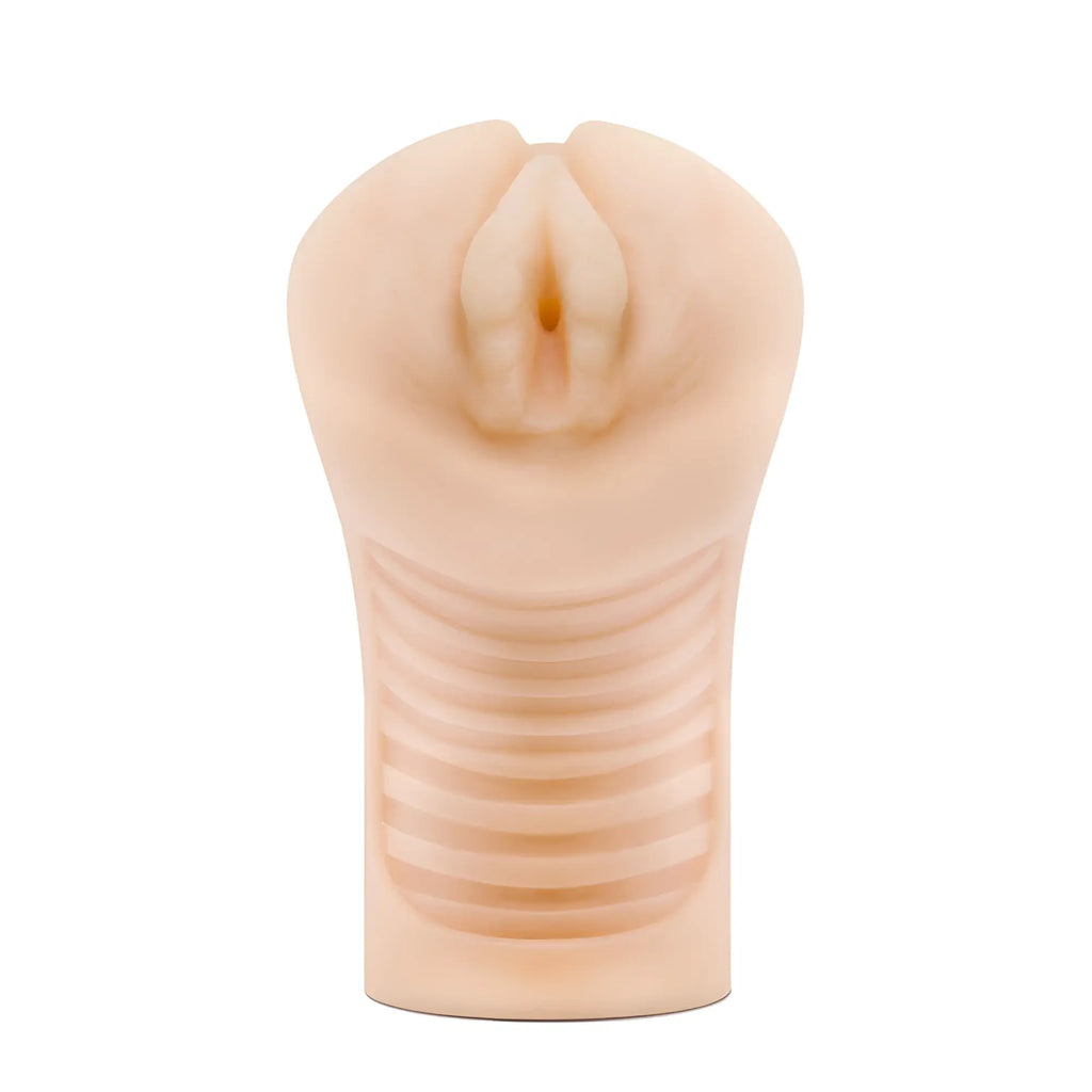 Beige silicone anal plug m for men cherri with ribbed texture and tapered design for comfortable use
