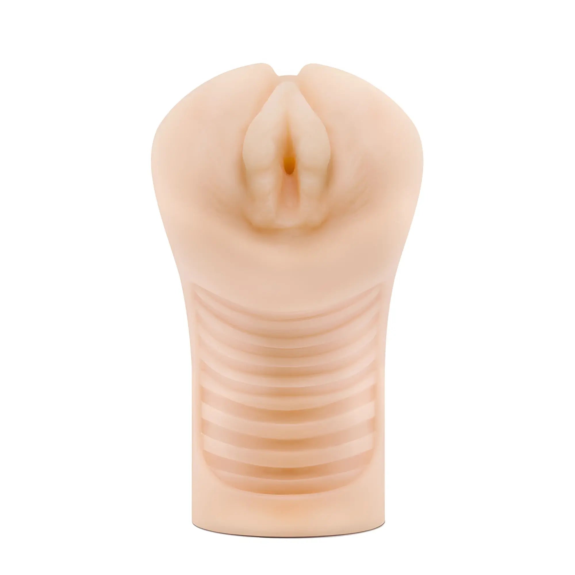 Beige silicone anal plug m for men cherri with ribbed texture and tapered design for comfortable use