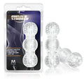 M for men master stroker clear transparent plastic male masturbator with three segmented textured spheres