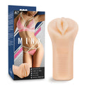 Peach-colored silicone ribbed open-ended toy designed for men from m for men minx beige collection