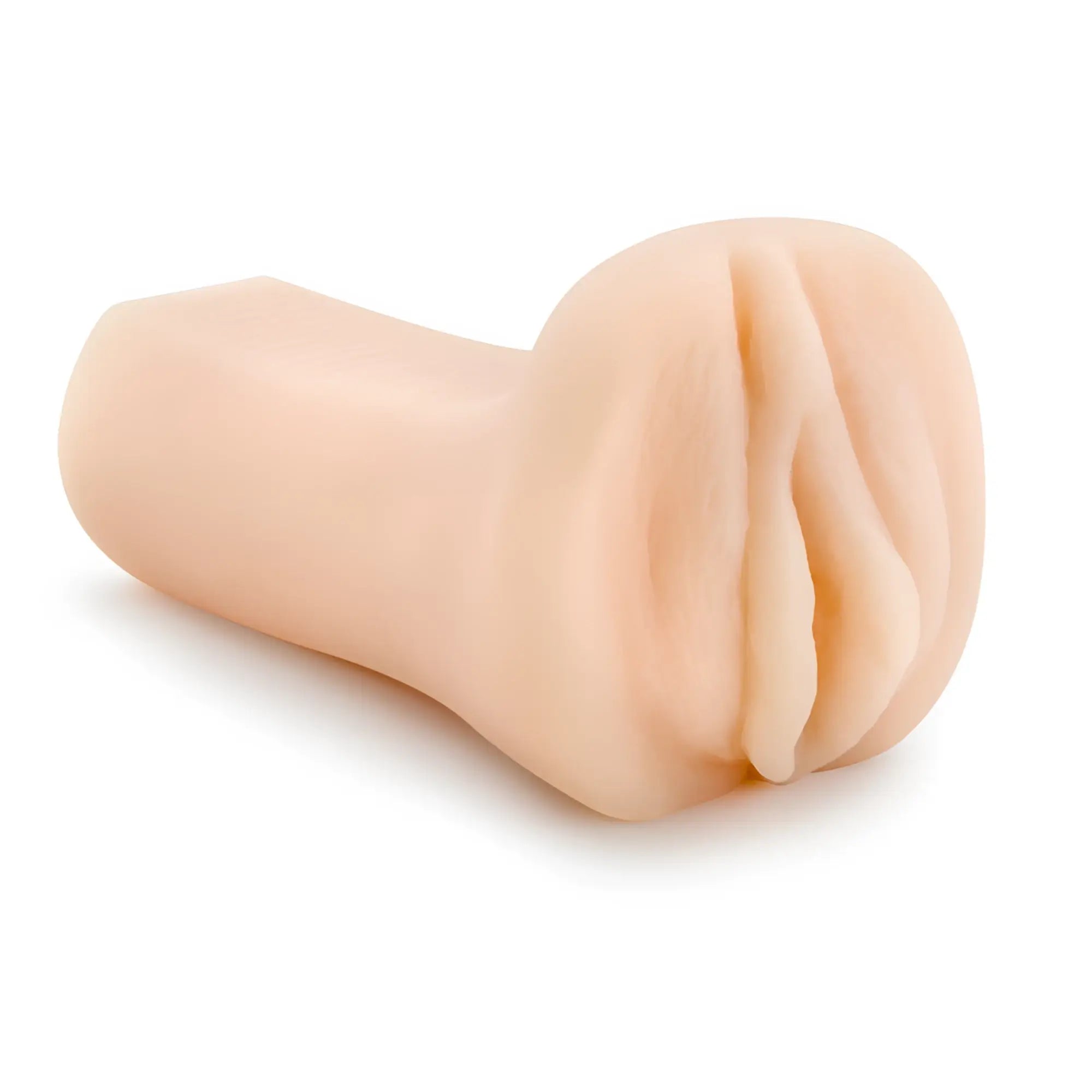 Beige silicone anal plug with realistic textured surface and tapered design from m for men minx collection