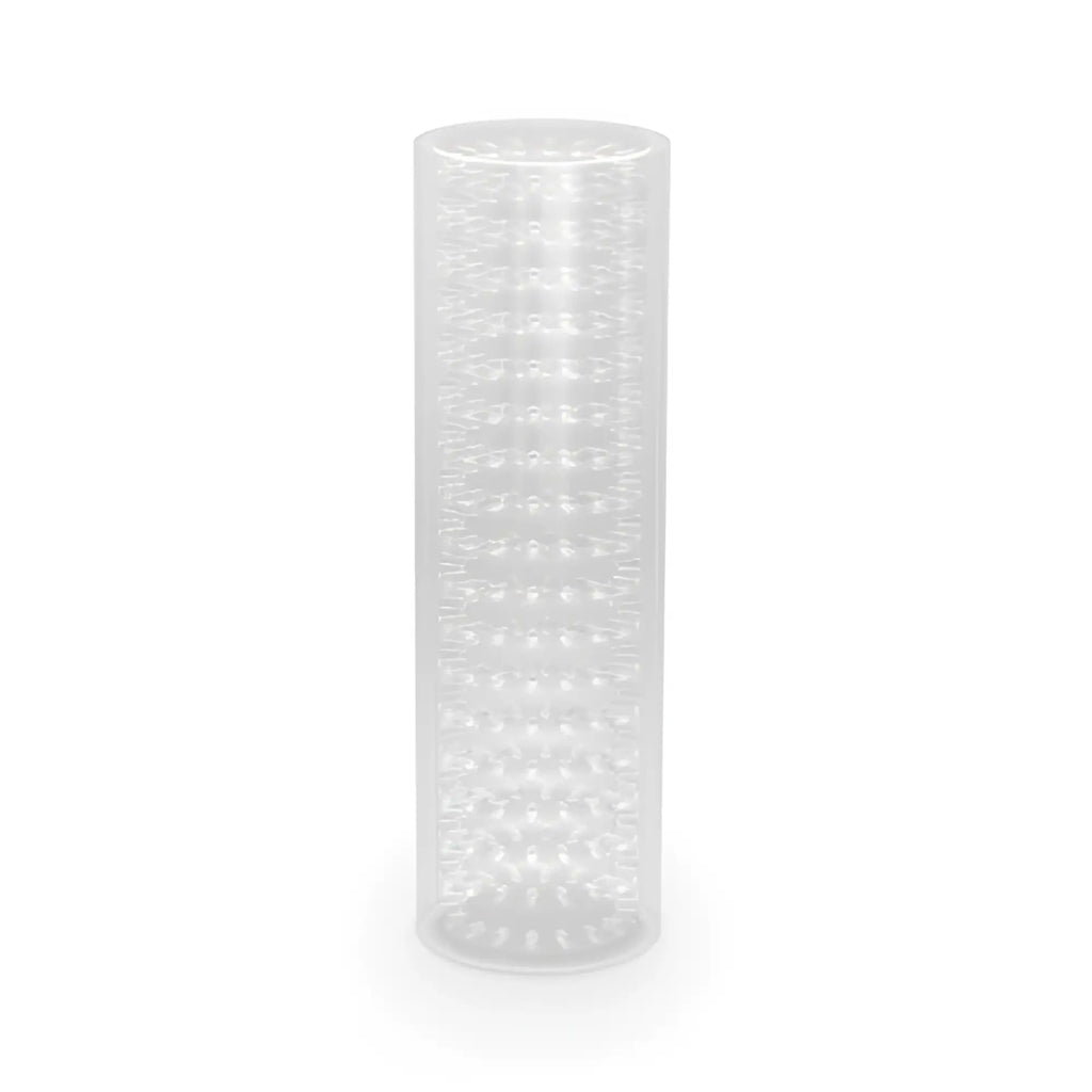 Transparent cylindrical m for men stroke sleeve clear filter with evenly spaced circular perforations for filtration use
