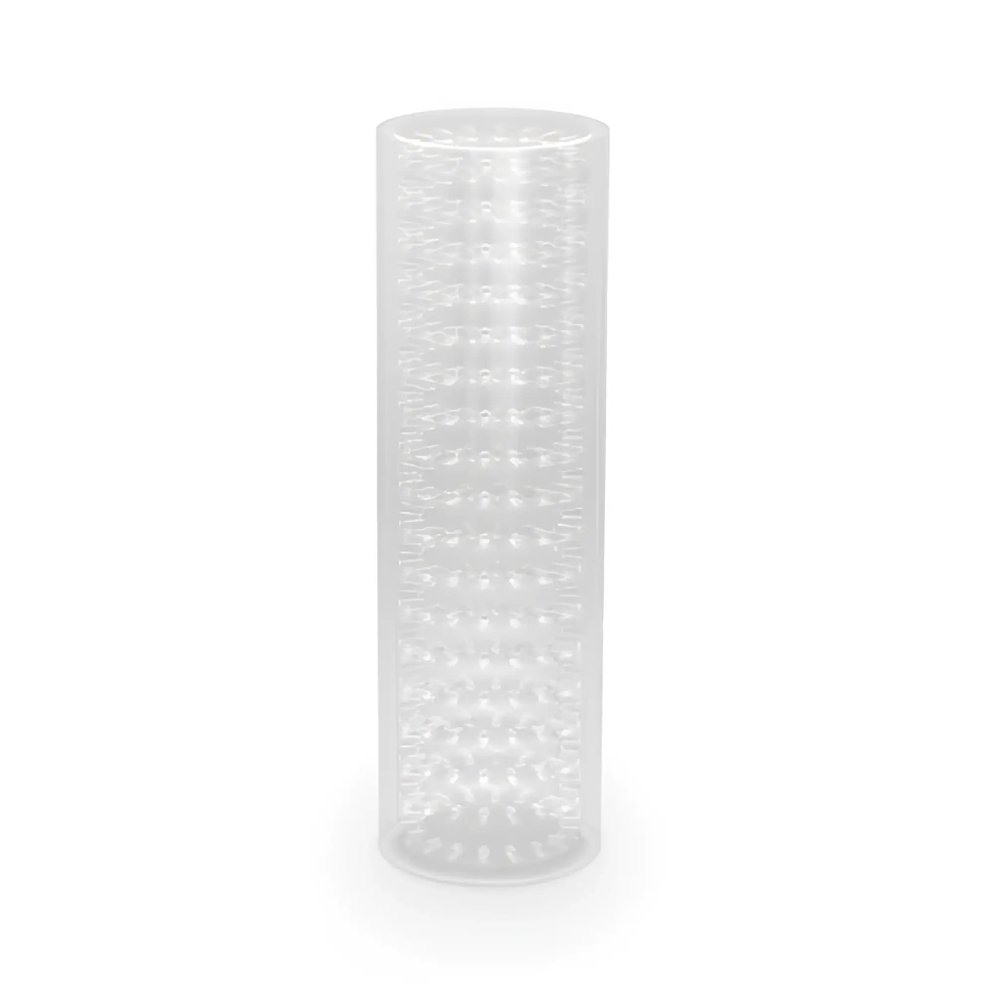 Transparent cylindrical m for men stroke sleeve clear filter with evenly spaced circular perforations for filtration use
