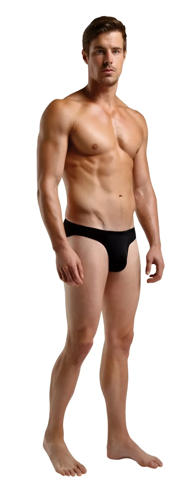 Black magic silk 6606 silk briefs showing the back side with smooth texture and comfortable fit