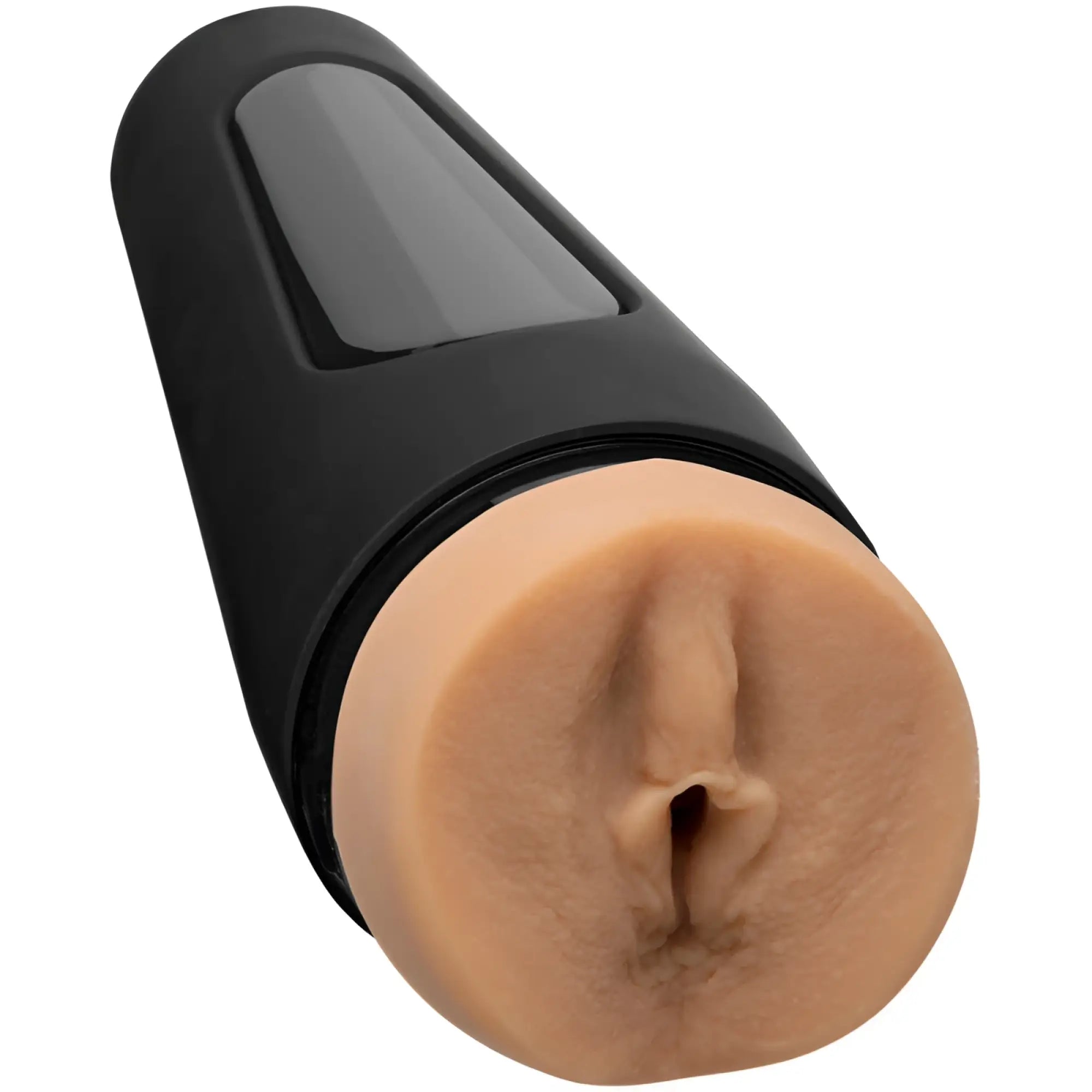 Black silicone covered main squeeze ariana marie ultraskyn stroker pussy vanilla with beige realistic head and control panel