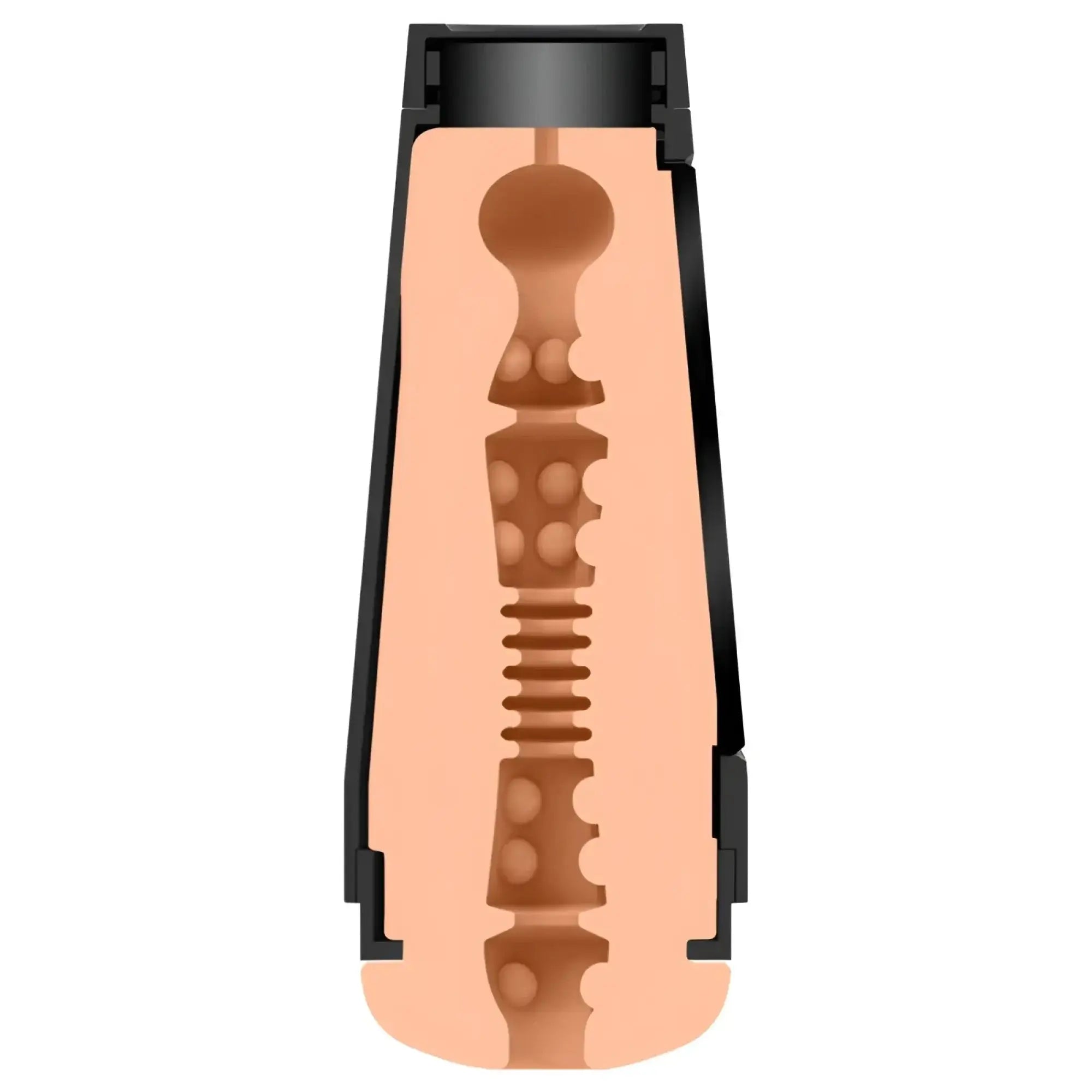 Black plastic sheath with a peach silicone textured insert in main squeeze jenna jameson ultraskyn stroker pussy vanilla